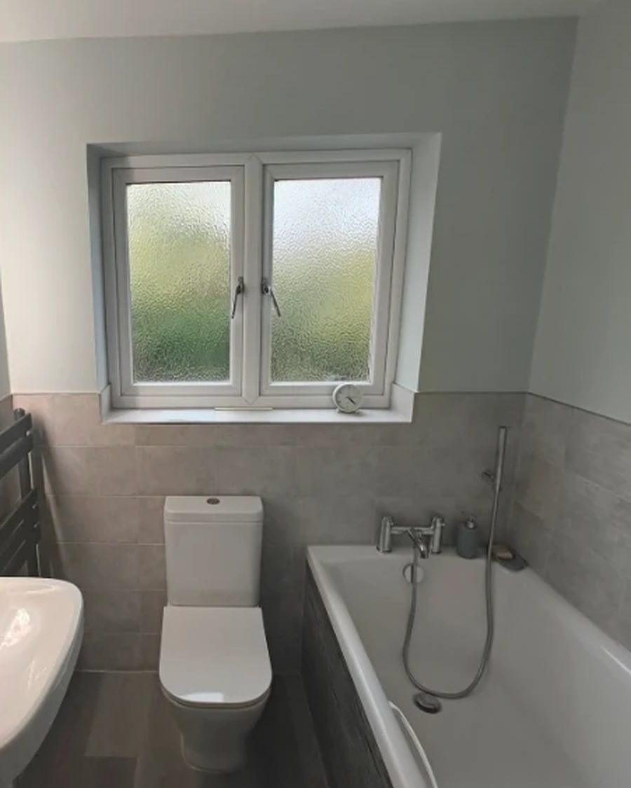 After: Full bathroom renovation, before and after
